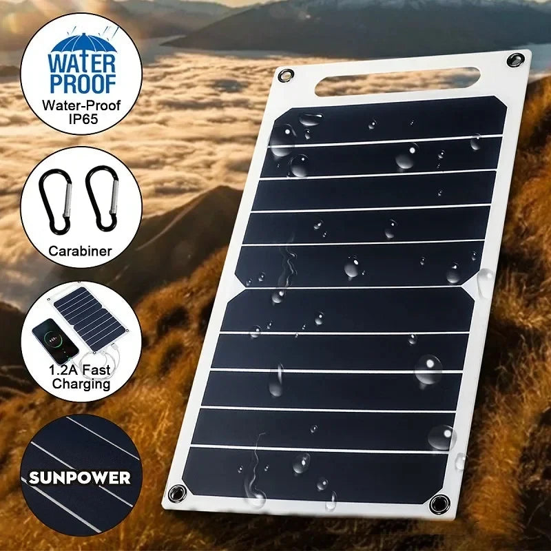 ALECTER Factory Price  30W  Multifunctional Solar Charger USB Rechargeable Power Bank Portable LED Solar Flood Light